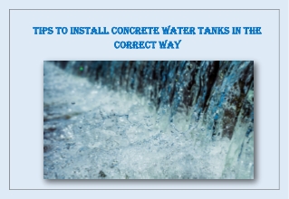 PDF: Tips To Install Concrete Water Tanks In The Correct Way