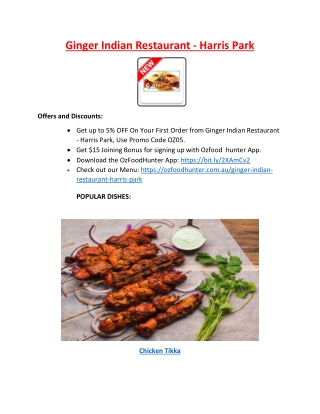 $5 off - Ginger Indian Restaurant Harris Park, NSW