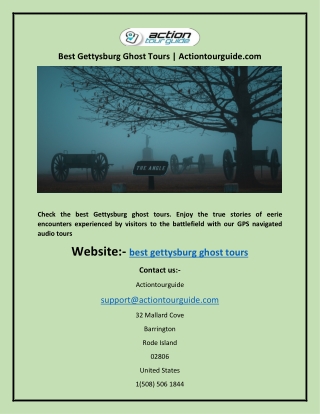 Best Gettysburg Ghost Tours | Actiontourguide.com