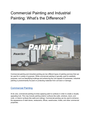 Commercial Painting and Industrial Painting - What’s the Difference