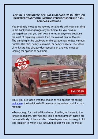 WHO IS THE BEST JUNK CARS BUYER IN KANSAS CITY?