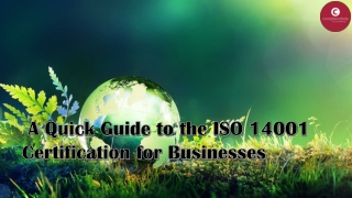 A Quick Guide to the ISO 14001 Certification for Businesses