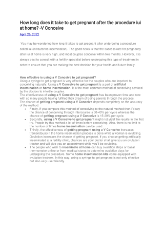 How long does it take to get pregnant after the procedure iui at home -V Conceive