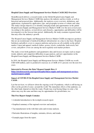 Overview on Hospital Linen Supply and Management Services Market CAGR 2022 Futur