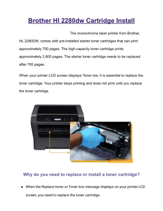 How I Do Brother Hl 2280dw Cartridge Install - Techie Bee
