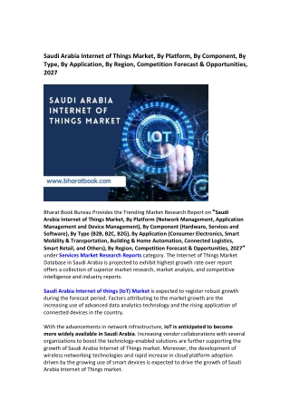 Saudi Arabia Internet of Things Market