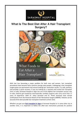 What is the Best Diet after a Hair Transplant?