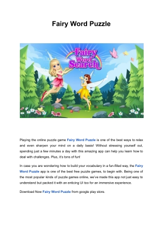 Fairy Word Puzzle
