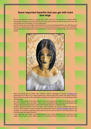 Some important benefits that you get with front lace wigs