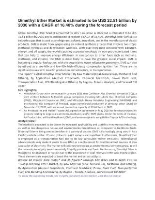 Dimethyl Ether Market