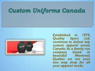 Custom Uniforms Canada