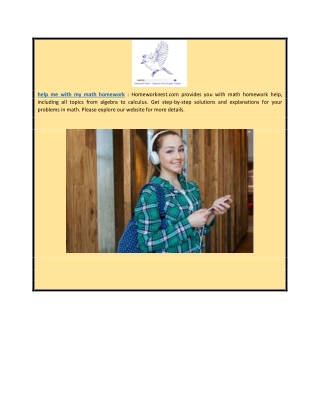 Help Me With My Math Homework | Homeworknest.com