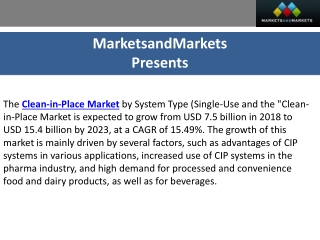 Clean-in-Place Market Revenue, Major Players and Forecast To 2023