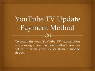 YouTube TV Update Payment Method