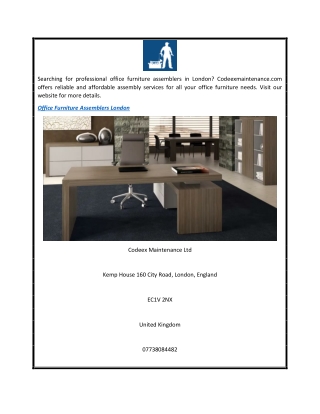 Office Furniture Assemblers London  Codeexmaintenance.com