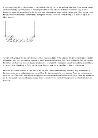 20 Reasons You Need to Stop Stressing About custom name necklace