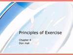 Principles of Exercise