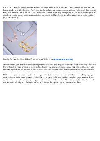 How to Save Money on name necklace