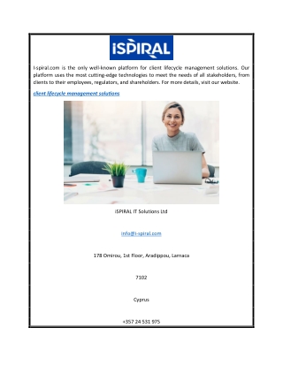 Client Lifecycle Management Solutions  I-spiral.com