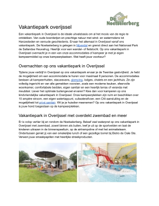 Vakantiepark Overijssel