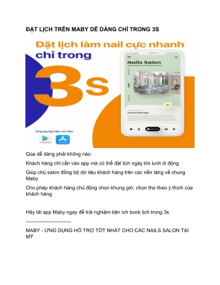 ĐẶT LỊCH TRÊN MABY DỄ DÀNG CHỈ TRONG 3S