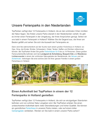Ferienparks in Holland - Topparken