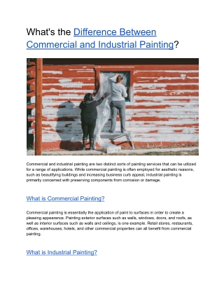 What's the Difference Between Commercial and Industrial Painting?