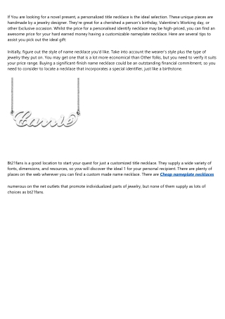 7 Things About custom name necklace Your Boss Wants to Know