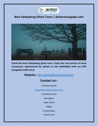 Best Gettysburg Ghost Tours | Actiontourguide.com