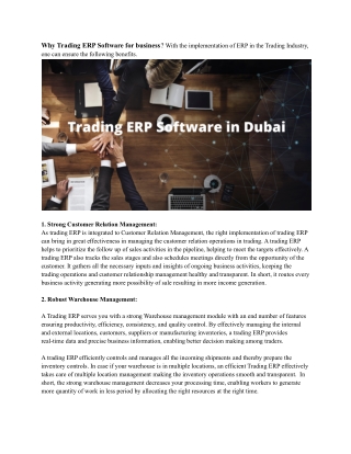 Trading ERP Software in Dubai