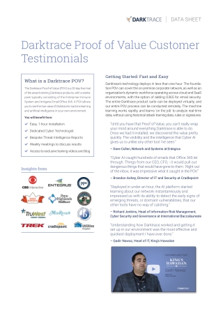 Darktrace Proof of Value(POV) Customer Testimonials – Allari Inc