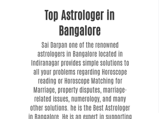 Top Astrologer in Bangalore