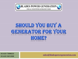 Should You Buy A Generator For Your Home?