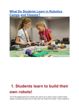 What Do Students Learn in Robotics Camps and Classes