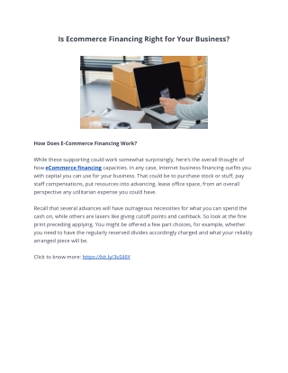 Is Ecommerce Financing Right for Your Business?