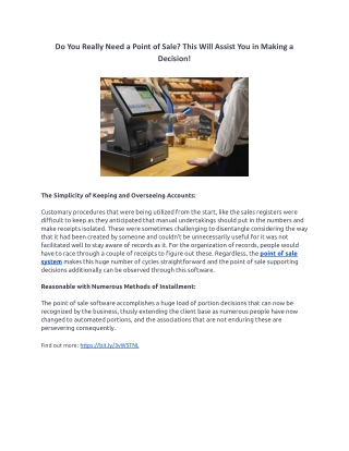 Do You Really Need a Point of Sale? This Will Assist You in Making a Decision!