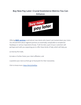 Buy Now Pay Later: Crucial Ecommerce Metrics You Can Enhance