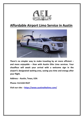 Affordable Airport Limo Service in Austin