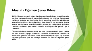 Mustafa Egemen Şener Kıbrıs