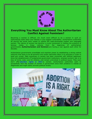 Everything You Must Know About The Authoritarian Conflict Against Feminism
