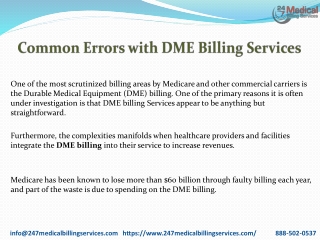 Common Errors with DME Billing ServicesPDf