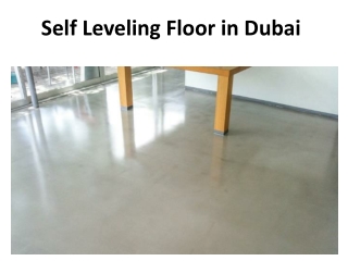 Self Leveling Floor in Dubai