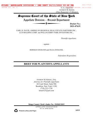 Earl R. Davis | counterclaims against the Plaintiffs-Appellant