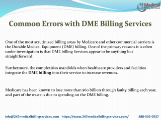 Common Errors with DME Billing Services