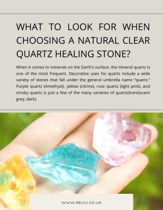 What to Look for When Choosing a Natural Clear Quartz Healing Stone