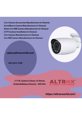 Cctv Wifi Camera Manufacturers In Chennai