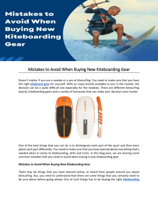 Mistakes to Avoid When Buying New Kiteboarding Gear