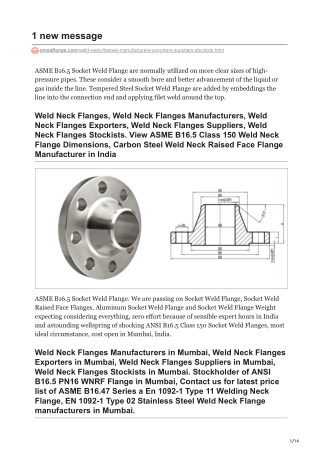 Weld Neck Flanges Manufacturers In India