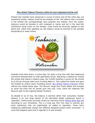 Buy shisha Tobacco Flavours online for your enjoyment and be cool