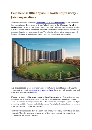 Commercial Space For Sale in Noida